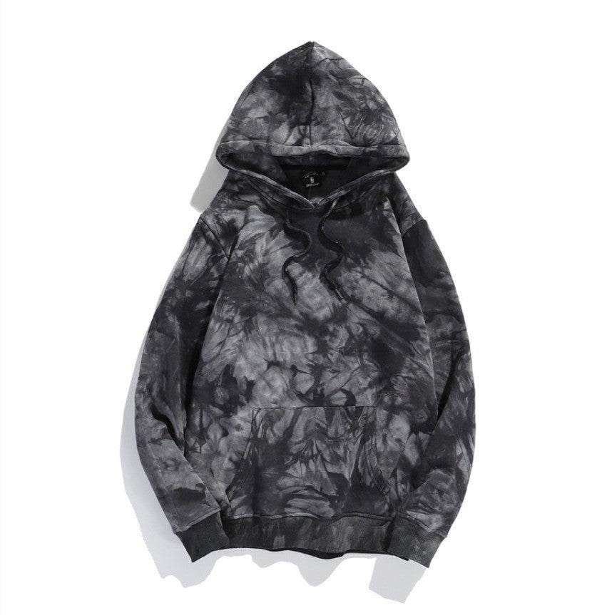 Dark Gradient Tie-Dye Oversized Streetwear Hoodie