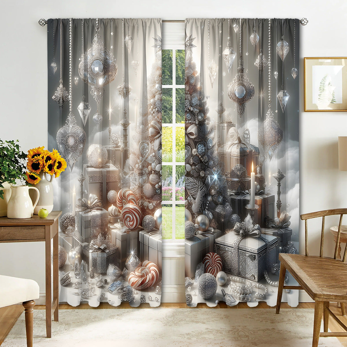 Christmas Curtain 3d Printing Curtain