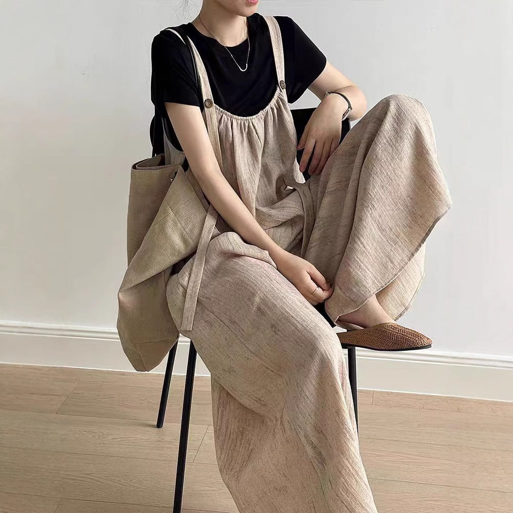 Casual High-Waist Wide Leg Long Romper Jumpsuit
