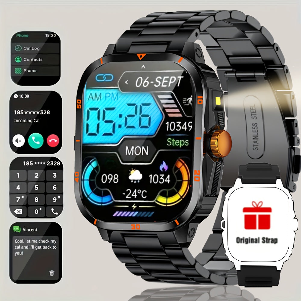 2.01" HD Full Touch Smartwatch with Call, USB Charging, Sports Modes, Weather & Music Controls – iPhone & Android Compatible