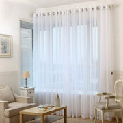 Modern Minimalist Thin White Sheer Solid-color Curtain