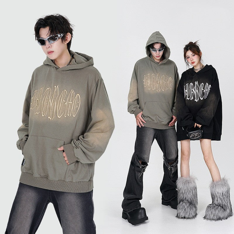 Embroidered Letter Pullover Streetwear Sweater