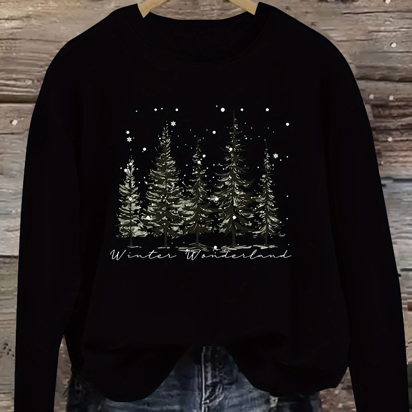 Plus Size Letter Print Crew Neck Sweatshirt