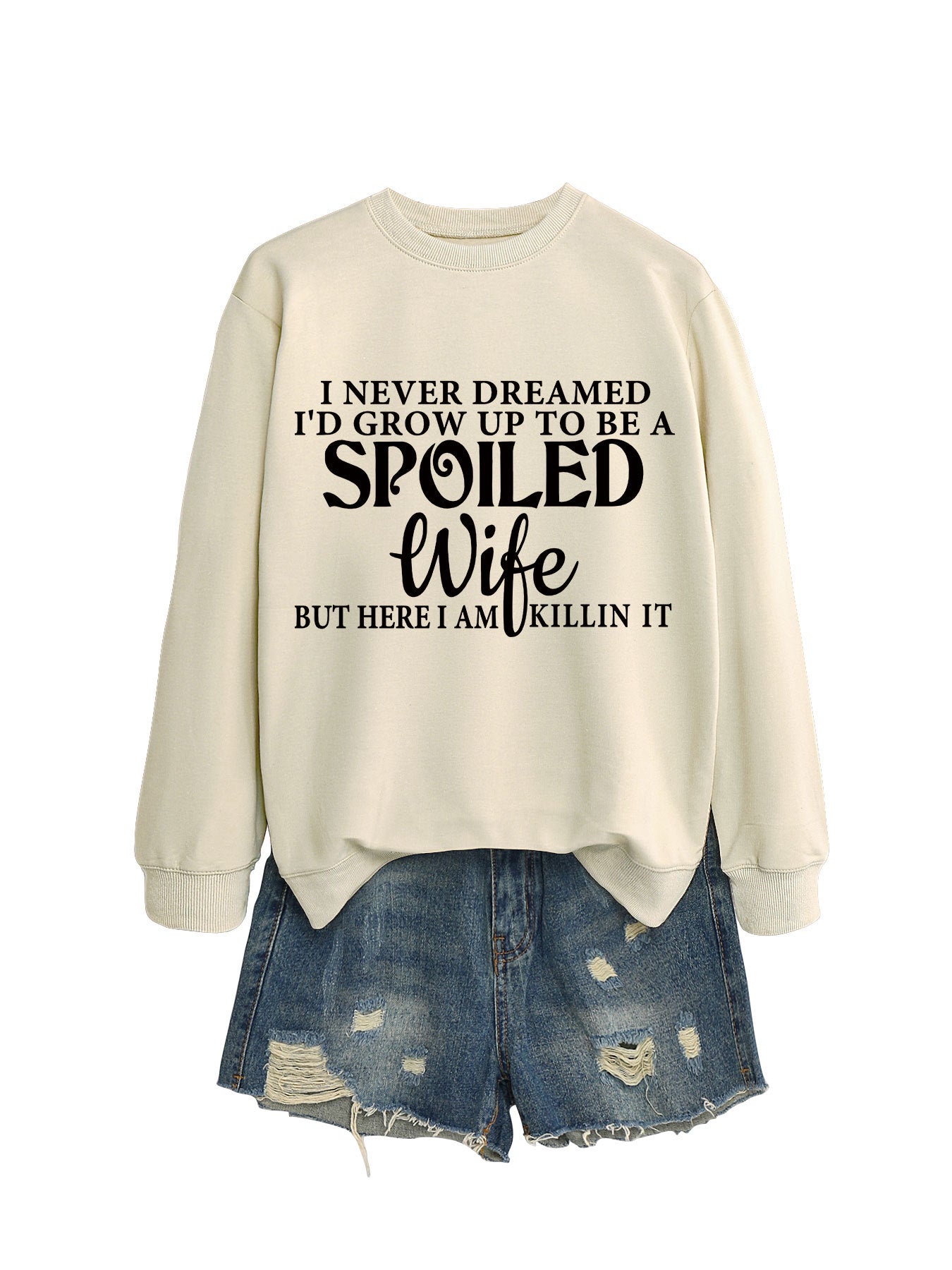 Women's Letter Print Crew Neck Casual Sweatshirt
