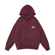 Plus Size Mountain Print Loose Hooded Sweatshirt