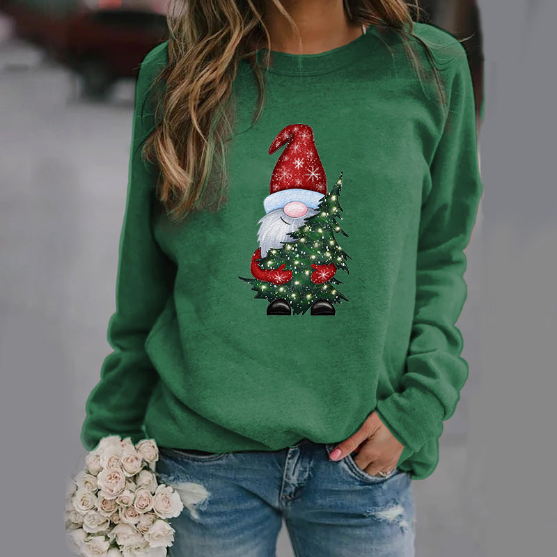 Festive Christmas Hug Graphic Crew Neck Pullover Sweatshirt