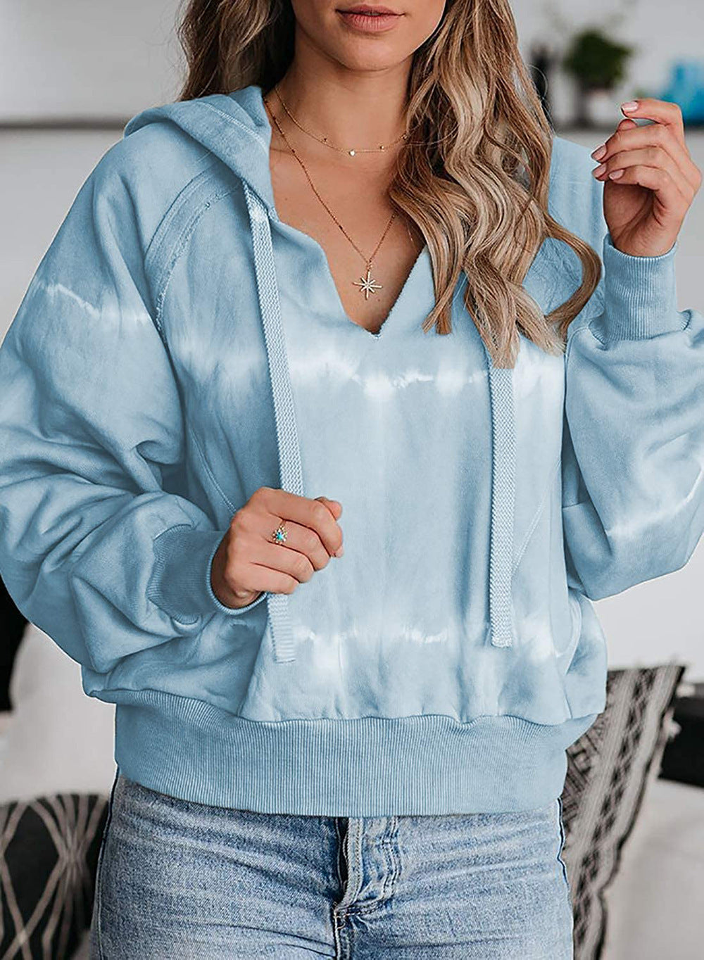 Tie-Dye Gradient Casual Hoodie for Women