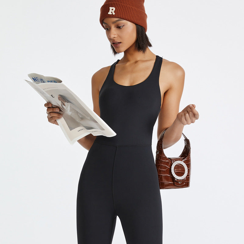 High-Stretch Seamless Yoga Bodysuit & Pants Set