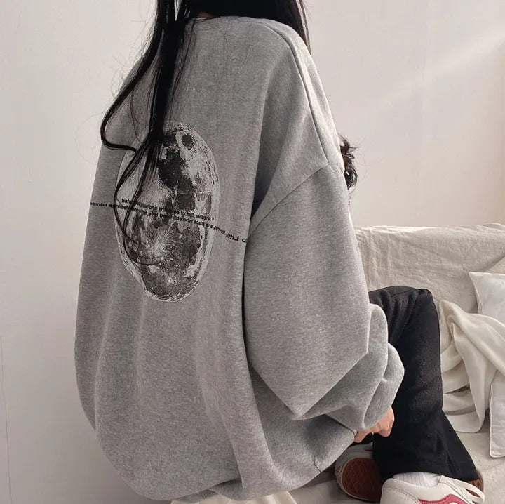 Plus Size American Moon Long Sleeve Cozy Cotton Sweater