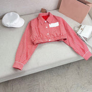 Casual Loose Check Printed Cardigan Coat For Women