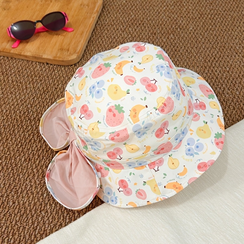 Kids' Bucket Hat with Floral Embroidery – Thin, Breathable Sun‑Protective Summer Hat