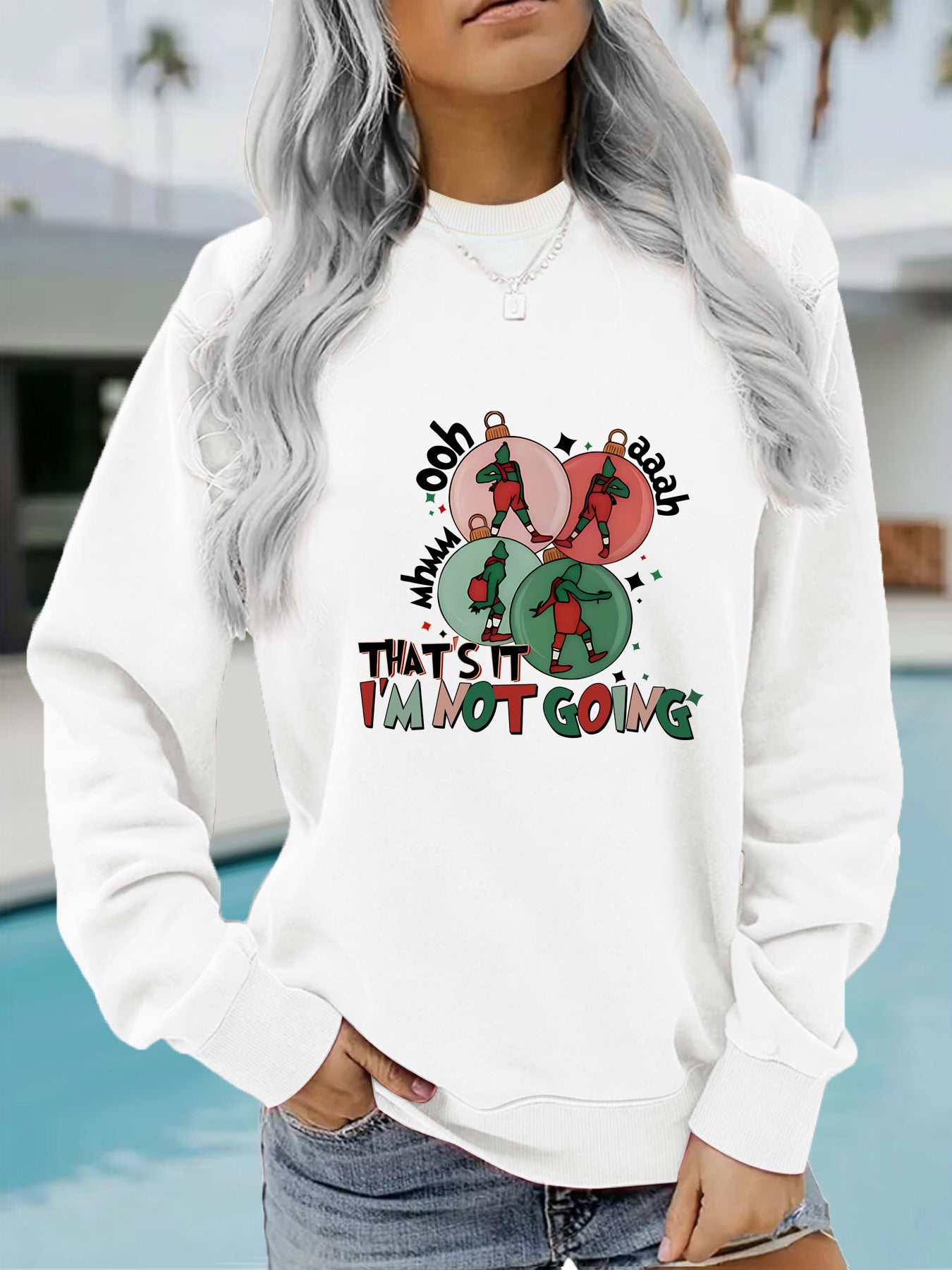 Cozy 'I'm Not Going' Printed Streetwear Casual Hoodie