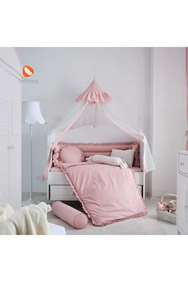 Pink Katkat Crib Bedding Set with Quilt and Pillows