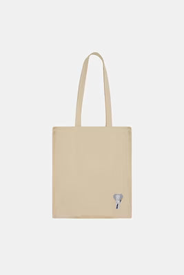 Dark beige cotton gabardine day bag with eco-friendly features