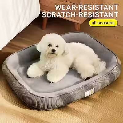 Extra large pet bed square design soft polyester for cats and small dogs all-season use