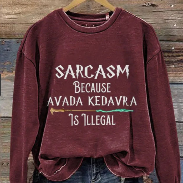 Women's 3D Print Letter Pullover Sweatshirt