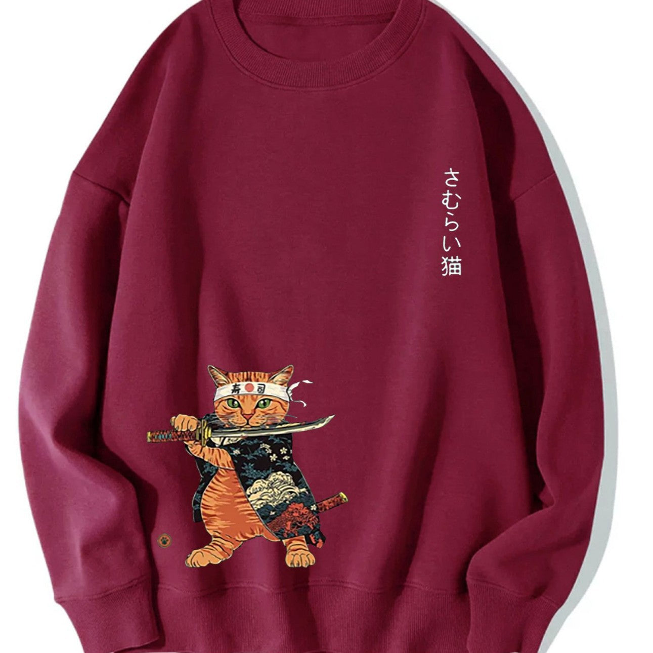 Japanese Anime Cat Print Oversized Cotton Hoodie
