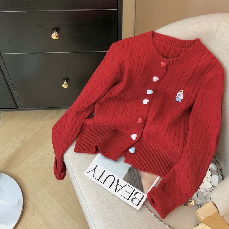 Knitted Cardigan Sweater Coat for Petite Women Short Style