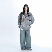 Cozy Gray Bear Knit Cardigan - Cute & Casual Sweater