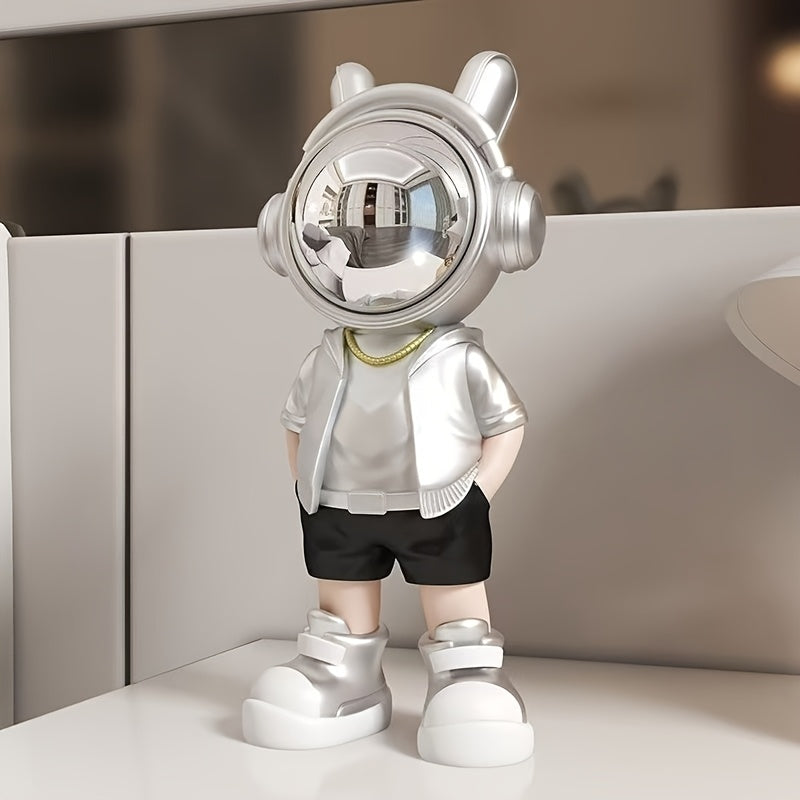 Resin astronaut figurine with vibrant colors for living room decor