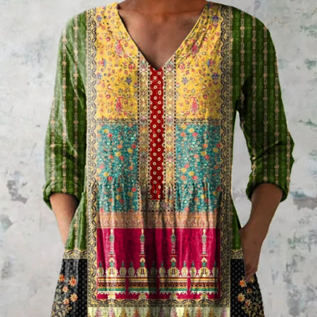 Loose Fit Digital Print Short Sleeve Top – Comfortable & Trendy