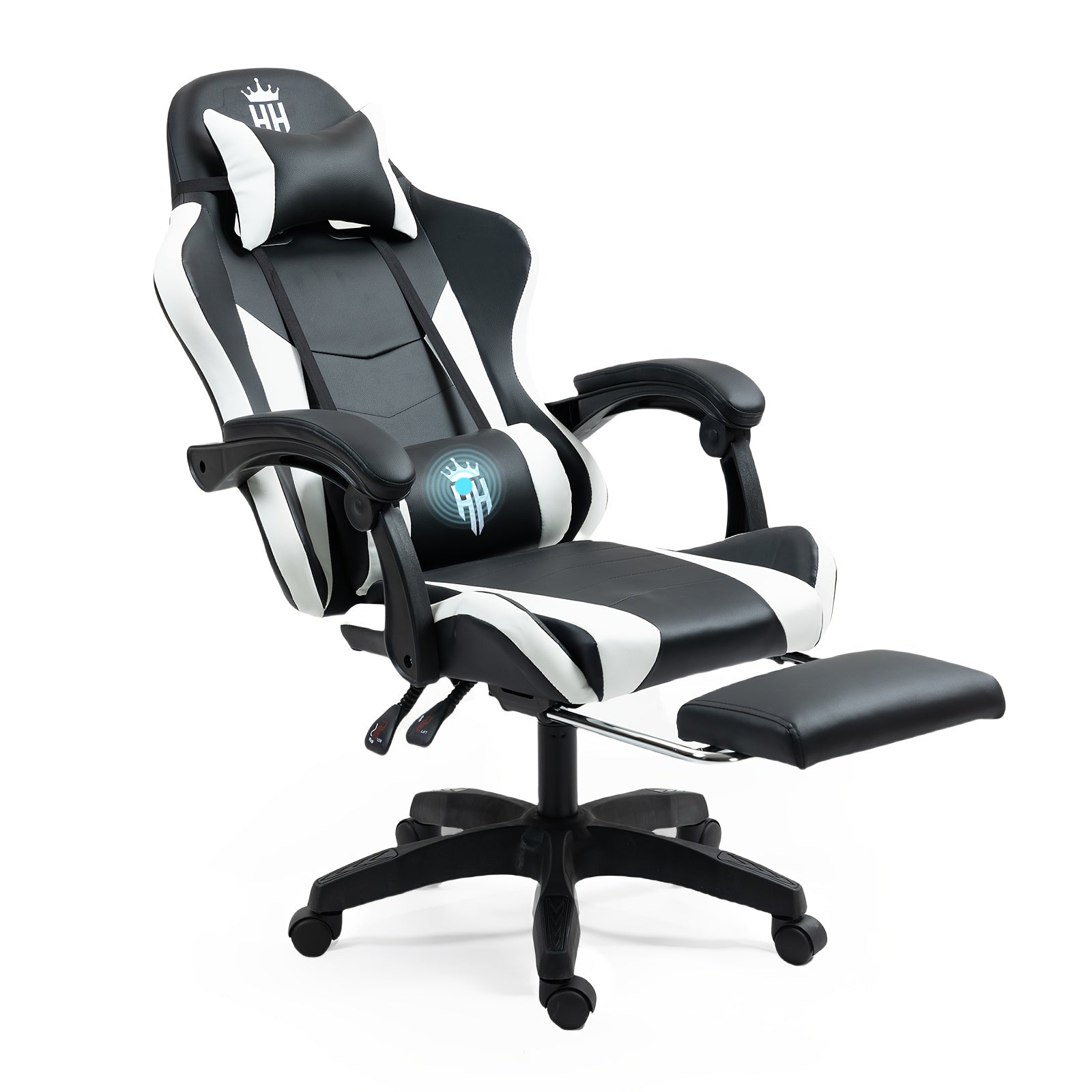 Ergonomic Gaming Chair with Spring Cushion and PU Leather Upholstery