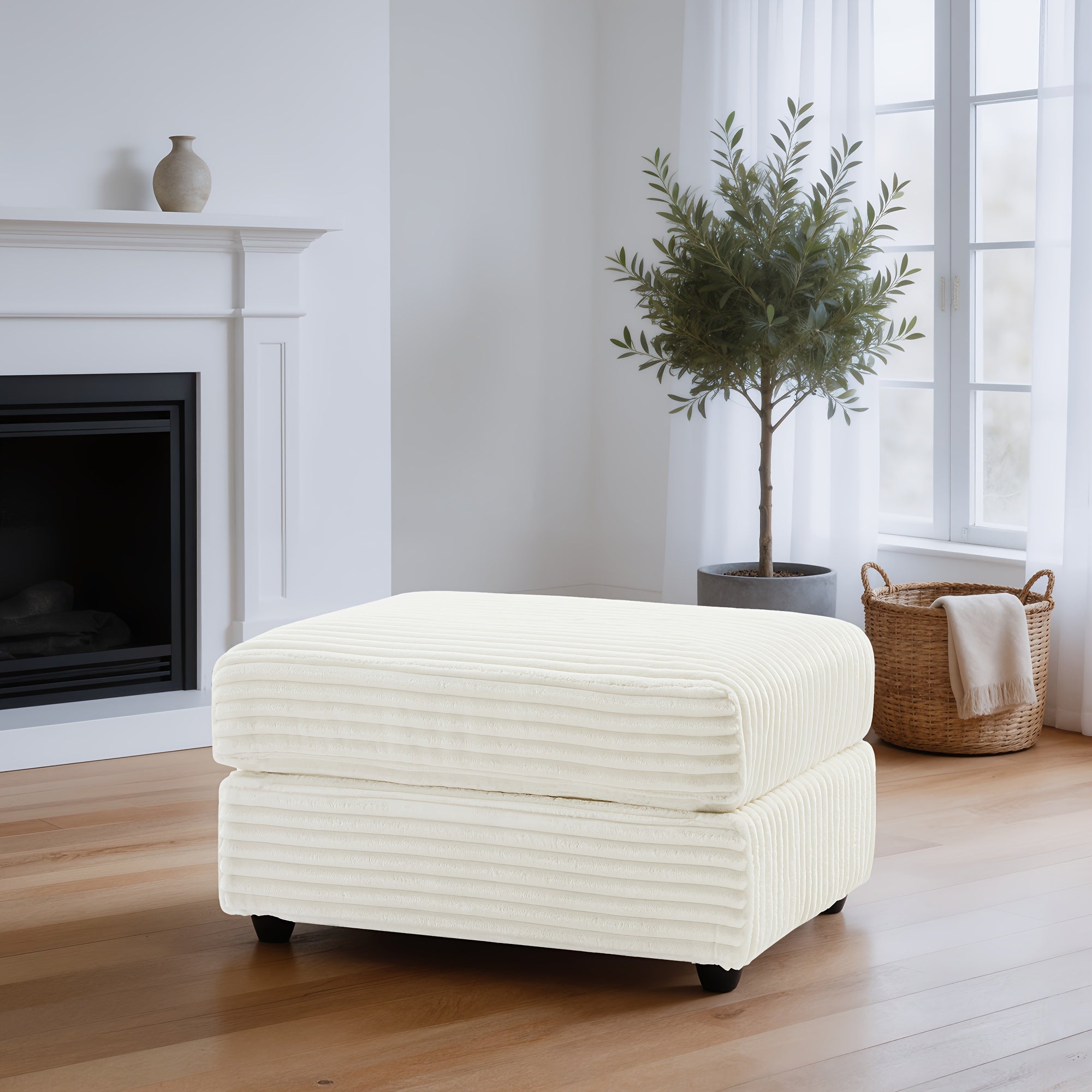 Left chaise L-shaped sectional sofa with memory foam cushions and corduroy upholstery