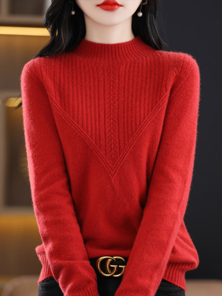 Fall and Winter Outer Wear Lazy and Versatile Knitted Bottoming Sweater