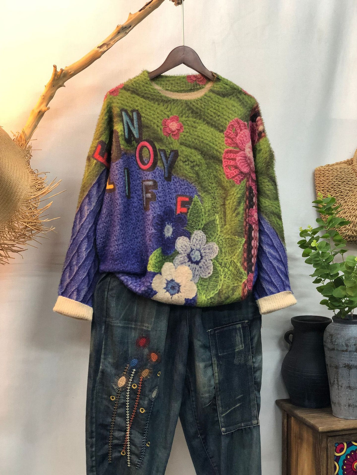 New Women's Loose-fitting Round-neck Sweater for Outerwear