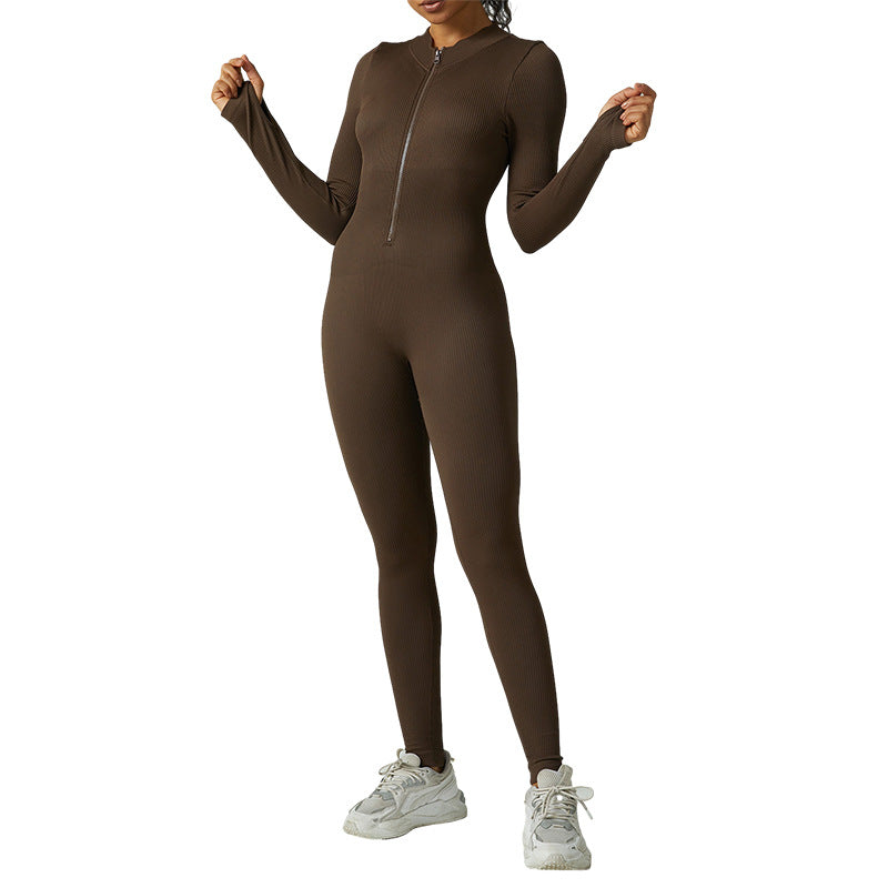 High-Intensity Long Sleeve Fitness Jumpsuit
