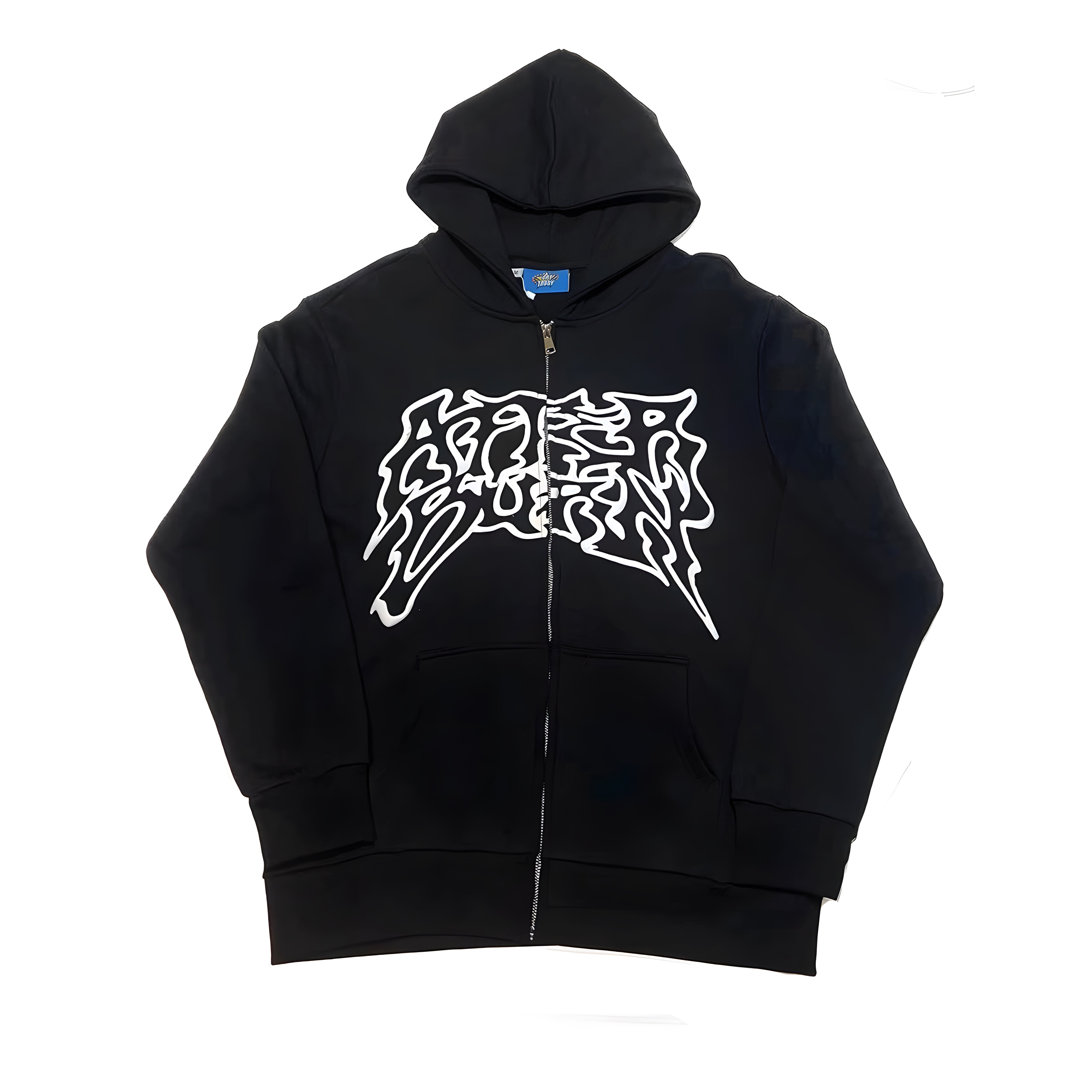 Men's Graffiti Hip-Hop Cardigan Hoodie Sweater