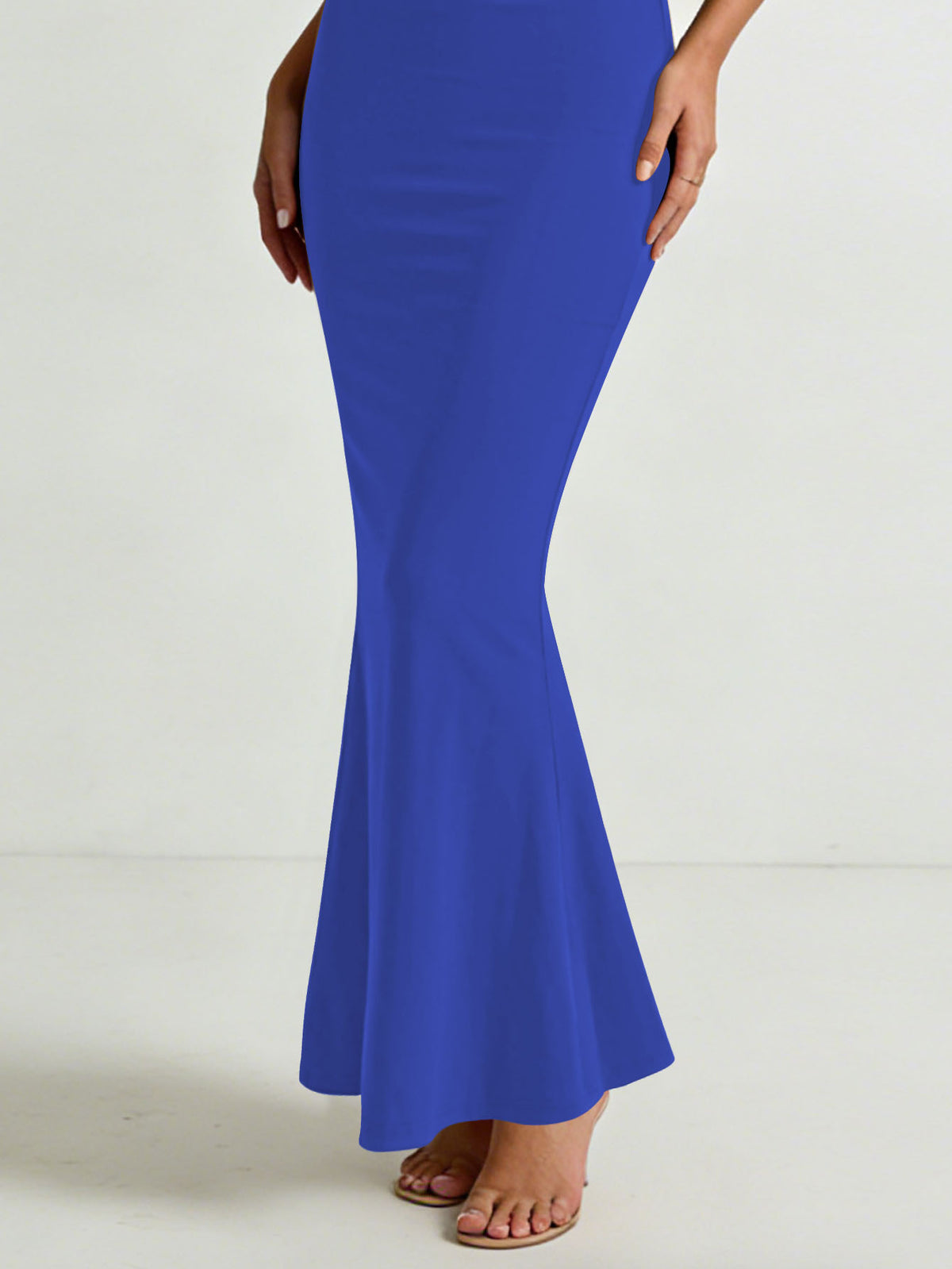 Women's Solid Color Spaghetti Strap Square Neck Bodycon Maxi Dress, Elegant Sleeveless Mermaid Evening Dress Summer Dress for Women