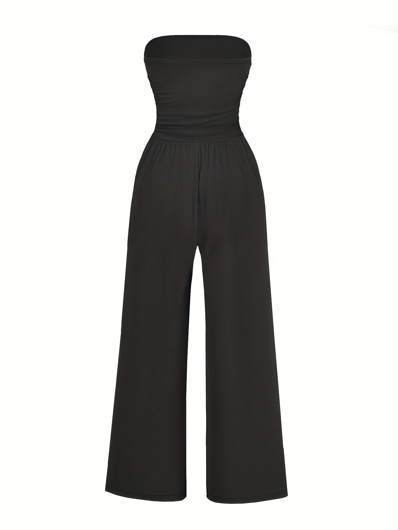 Comfy Chenille Strapless Casual One-Piece Jumpsuit