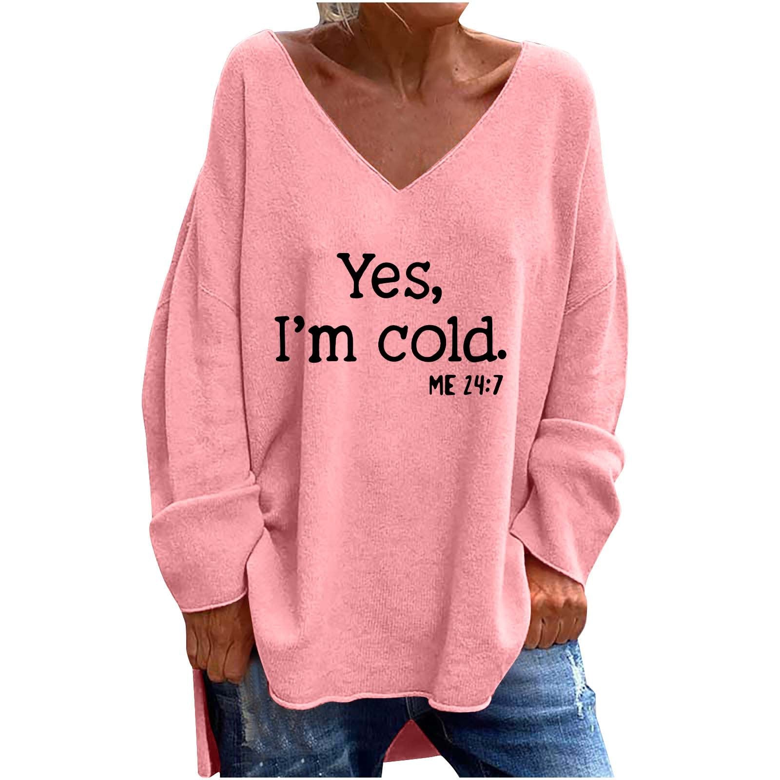 Women's V-Neck Loose Casual Long Sleeve Top