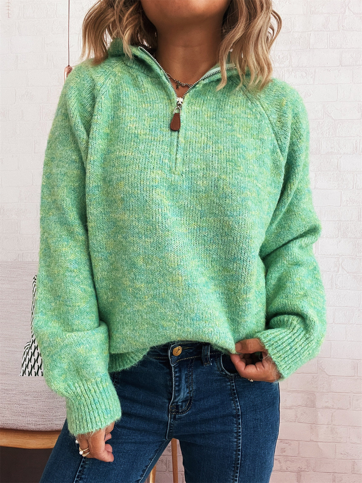 Solid Color Casual Hooded Knitted Sweater for Women