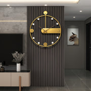 [23" Golden Wall Clock] 23" Modern Golden Metal Wall Clock with Crystal Accents | Silent Non-Ticking, Battery Operated (AA Not Included) | Stylish Decorative Clock for Living Room, Bedroom, Kitchen & Dining Area