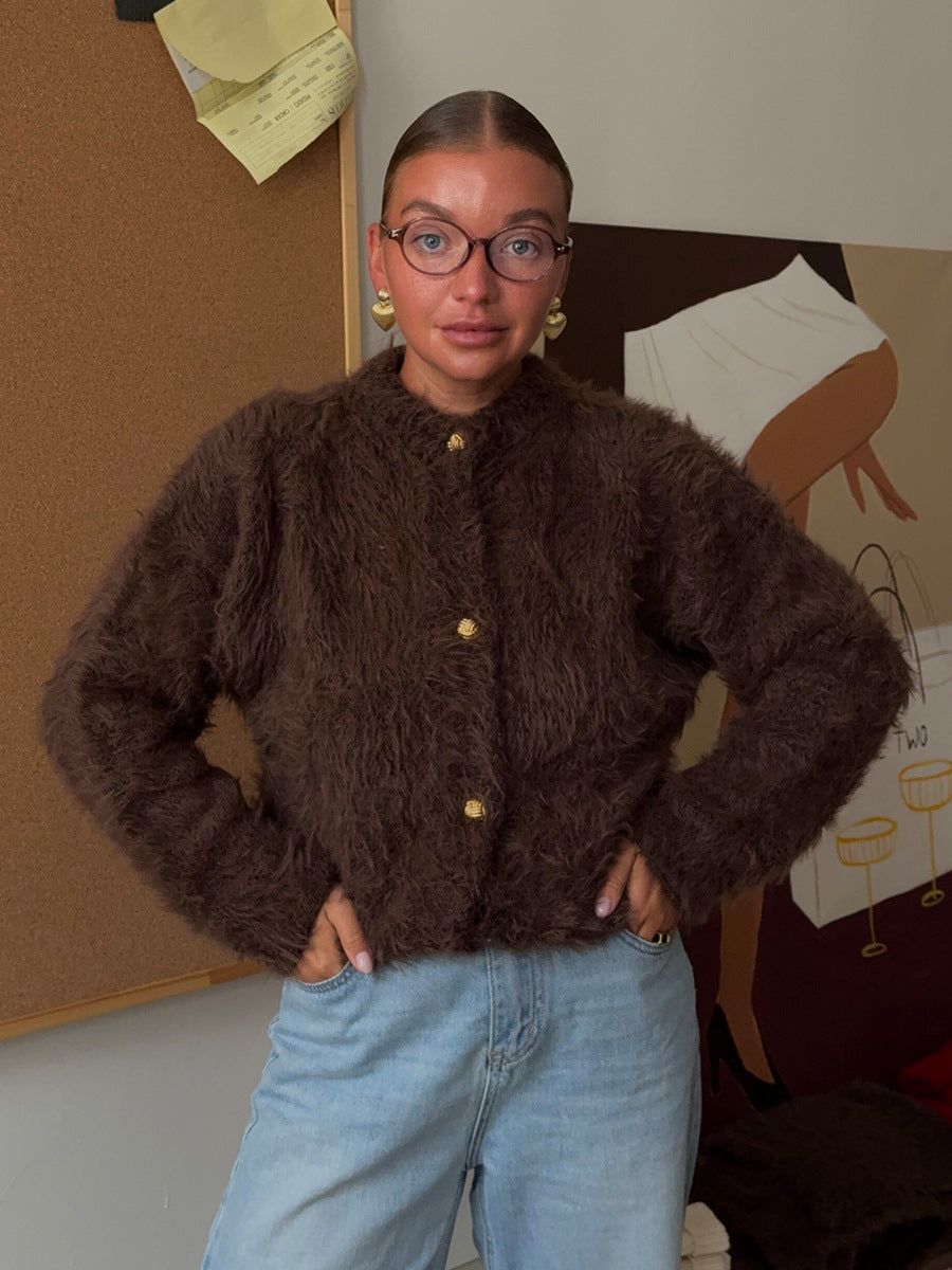 Mink Knitted Sweater Cardigan for Women