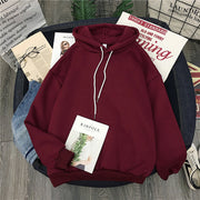 Women's Cozy Solid Color Long Sleeve Pullover Hoodie