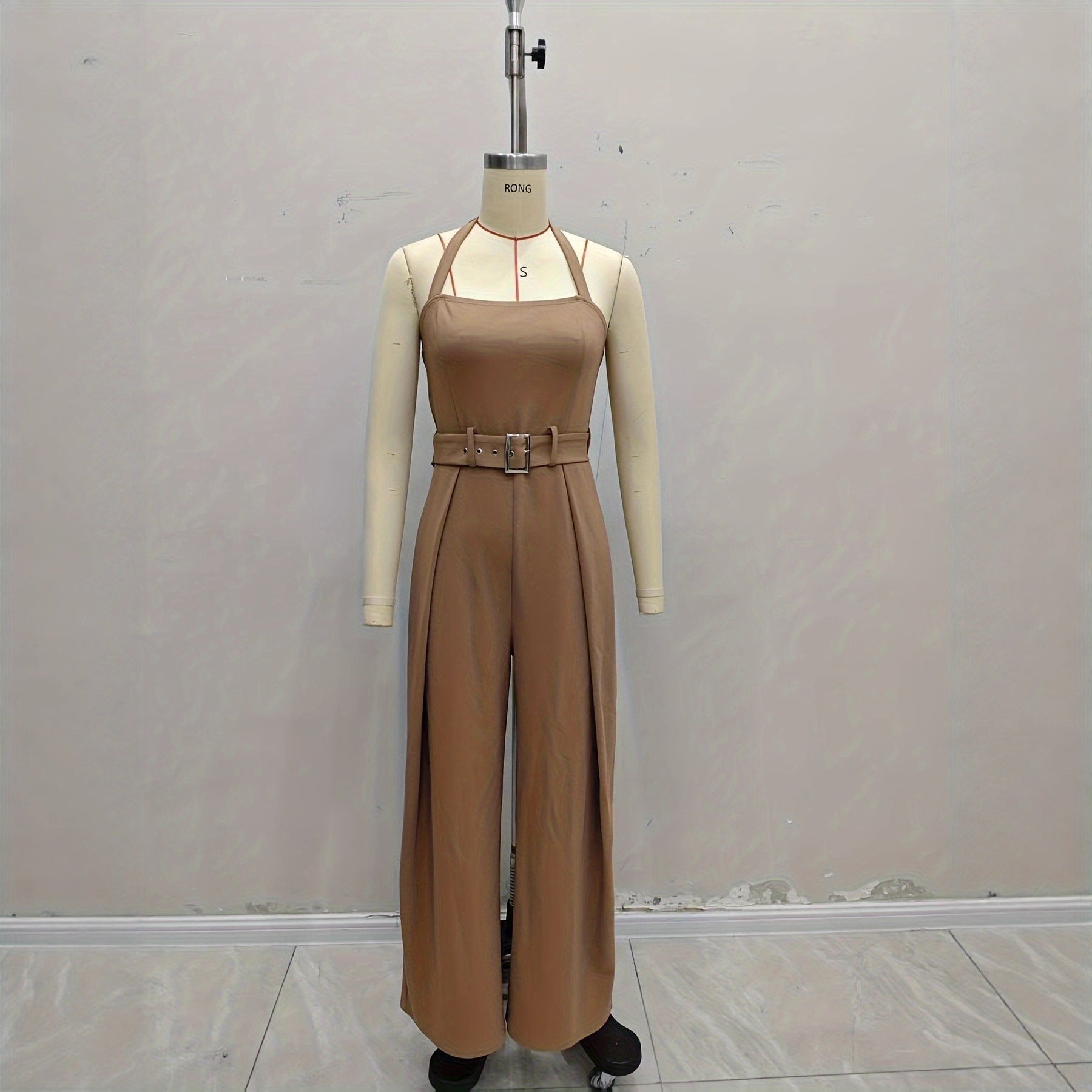 Sleeveless Wide-Leg Jumpsuit with Waist Belt