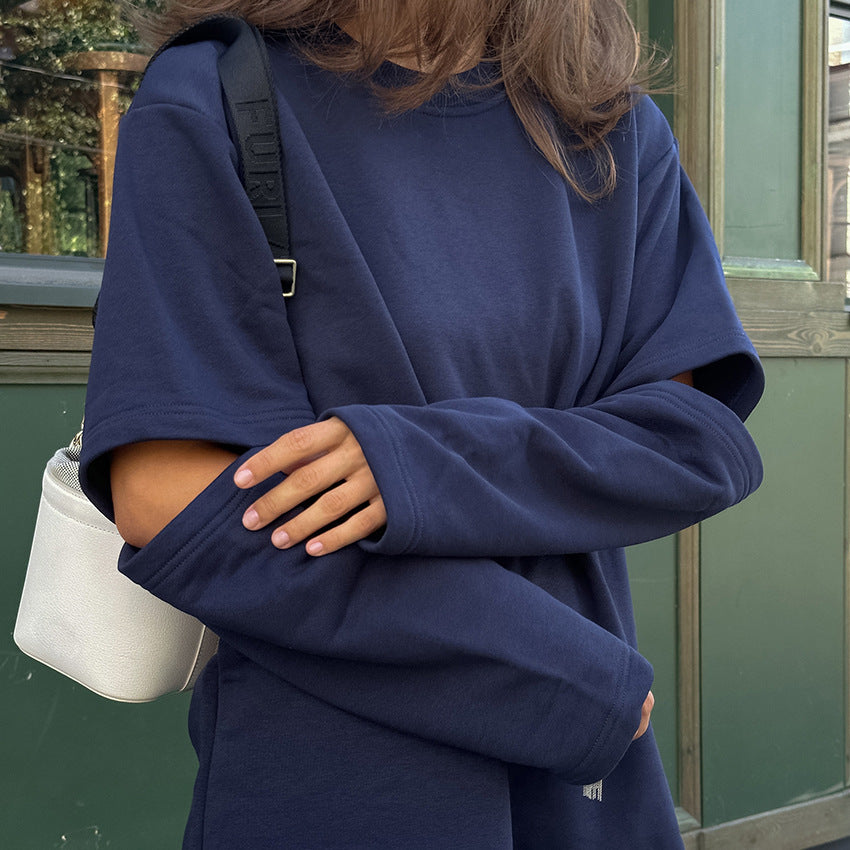 Chic Hollow Knit Round Neck Women's Sweater