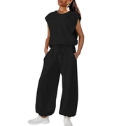 Women's Backless Loose Summer Jumpsuit with Pockets