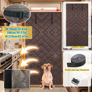 Rollable Magnetic Cotton Insulated Door Curtain, Block Outdoor Cold Wind Lock Indoor Heat, Thick Oxford Windproof Door Drape for Yard Home Entrance Winter Reduce Heating Cost