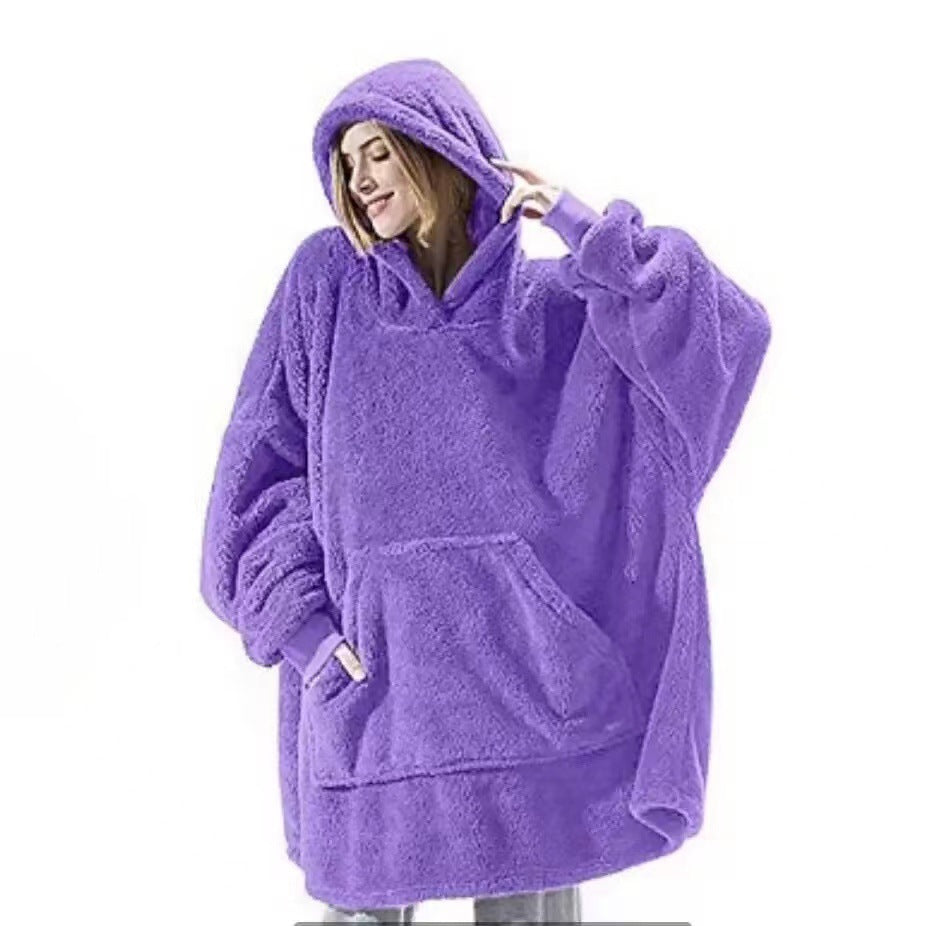 Cozy Oversized Winter Hoodie with Pocket for Women