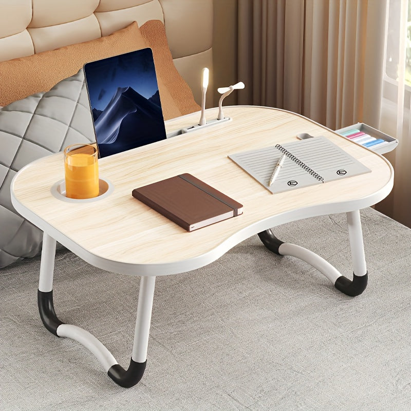 Portable Laptop Bed Table with Cup Holder & Multifunctional Tray