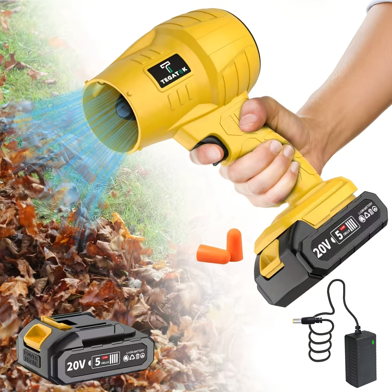 20000RPM Cordless Leaf Blower with 20V Battery and 2.0/4.0AH Options