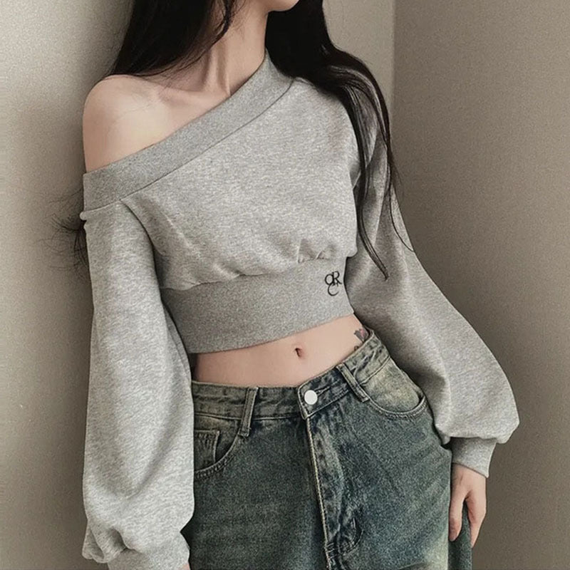 Chic Cropped Slim-Fit Sweatshirt