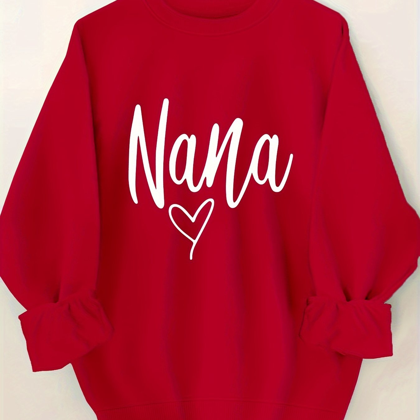Plus Size Round Neck Letter Print Sweatshirt