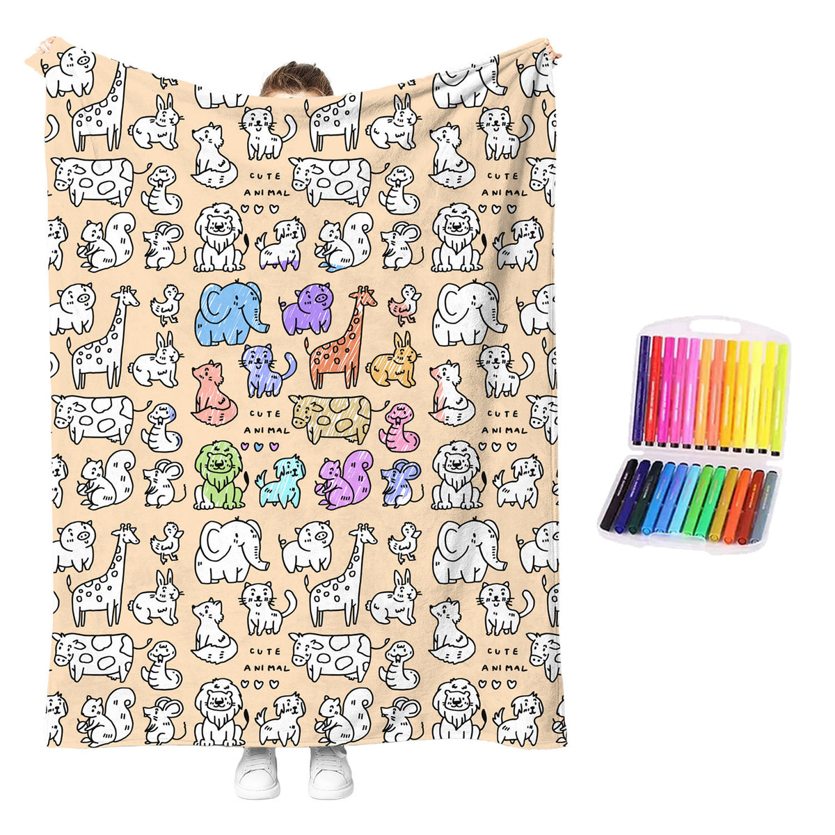 Interactive Diy Creative Painting and Graffiti Blanket