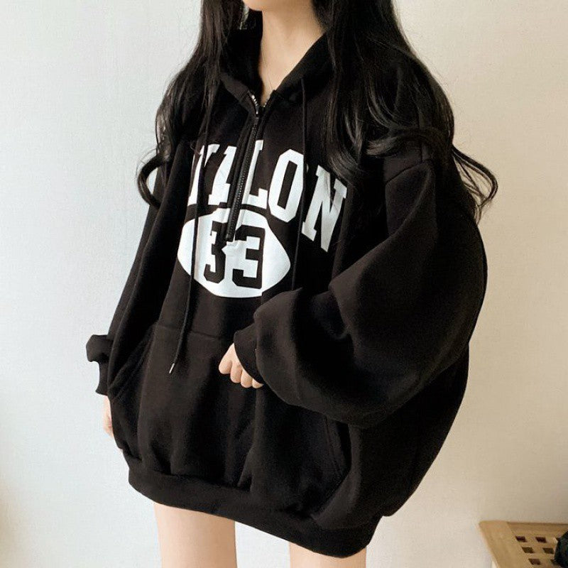 Women's Fleece-Lined Thickened Hooded Sweatshirt