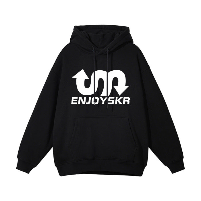 Fleece-Lined Thickened Hooded Couple Pullover Sweatshirt